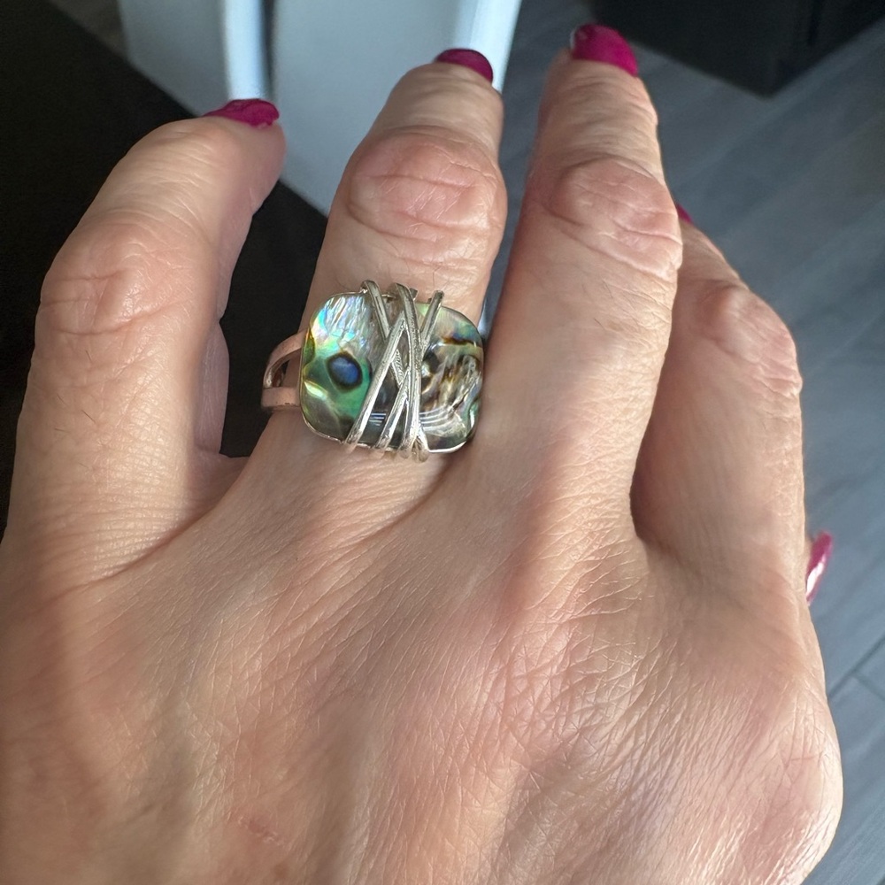 Silver Wrapped Abalone Ring